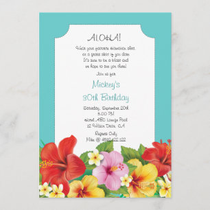 Invitation Aloha ! Fête d'anniversaire de Luau Hawaiian