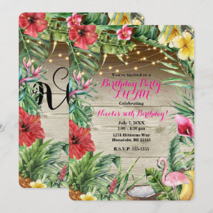 Invitation Aloha Fleurs de Bois Tropical et Lumières Luau