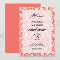 Aloha Hawaii Floral Coral fête d'anniversaire