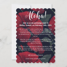 Aloha Hawaii Mariage Rouge Hibiscus