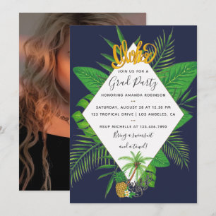 Invitation Aloha Luau Graduation Party ajouter la photo