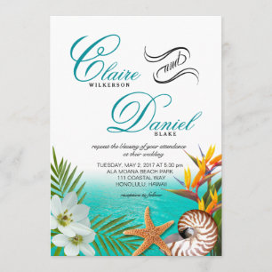 Invitation Aloha Nautilus de Frangipani de Plumeria de