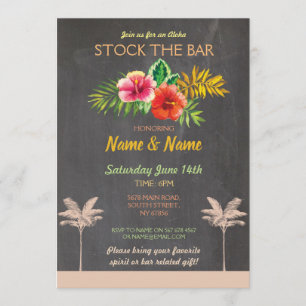 Invitation Aloha Stock Le Bar Luau Tiki Fiançailles Invitatio