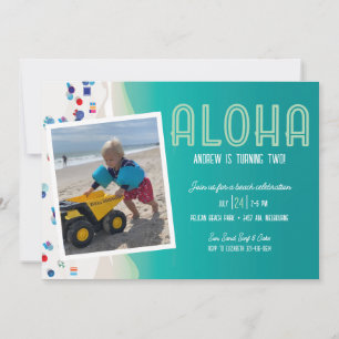 Invitation Aloha Summer Beach fête d'anniversaire