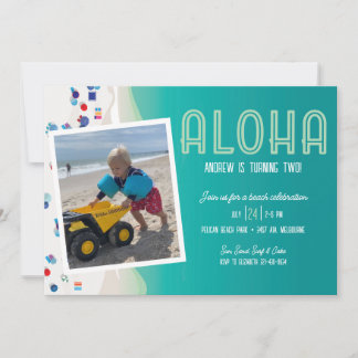 Invitation Aloha Summer Beach fête d'anniversaire