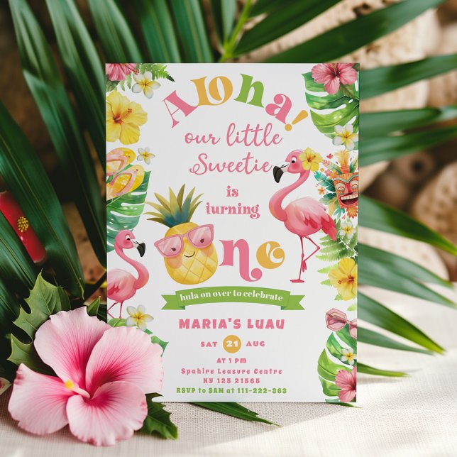 Invitation Aloha Tropical 1ère fille Anniversaire luau (Créateur téléchargé)