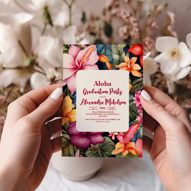 Invitation Aloha Tropical Graduation Luau (Créateur téléchargé)
