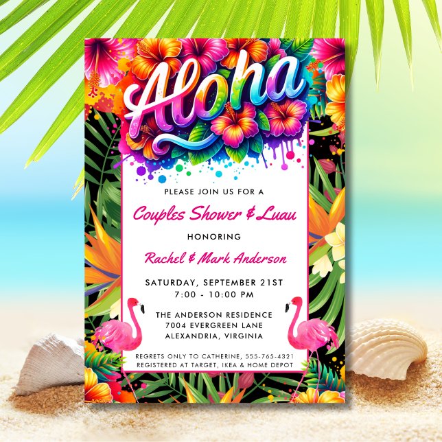 Invitation Aloha Tropical Luau Couples Bridal Shower (Créateur téléchargé)