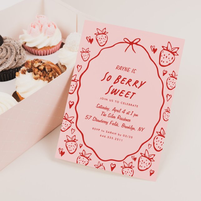 Invitation Alors Berry Sweet Whimsical Girls Coquette Anniver (Créateur téléchargé)