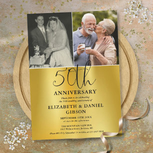 Invitation Alors et maintenant 2 Photo 50e anniversaire de ma