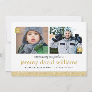 Invitation Alors et maintenant 2 Photo Graduation Party Invit