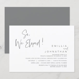 Invitation Alors, Nous Avons Été Invités, Mariage Elopement P