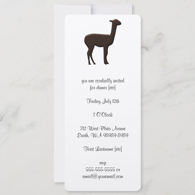 Invitation Alpaca (Devant)
