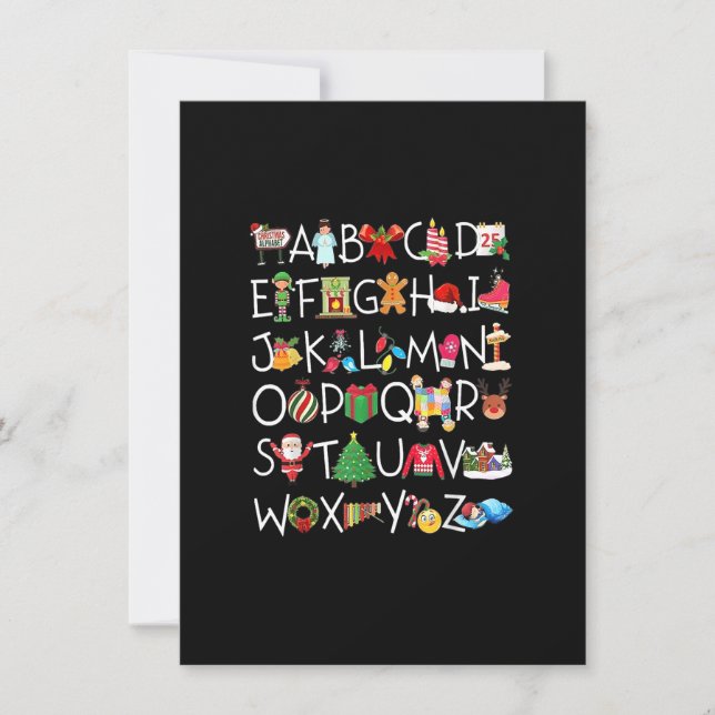 Invitation Alphabet de Noël A.B.C Costume d'enseignant Enfant (Devant)