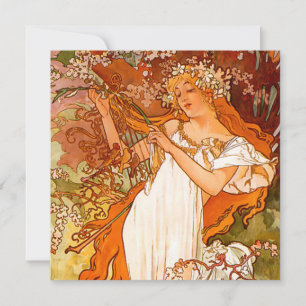 Invitation Alphonse Mucha Printemps Art Nouveau