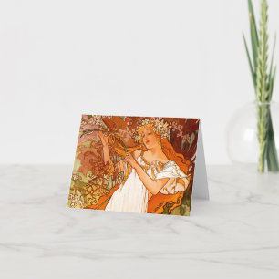 Invitation Alphonse Mucha Printemps Art Nouveau