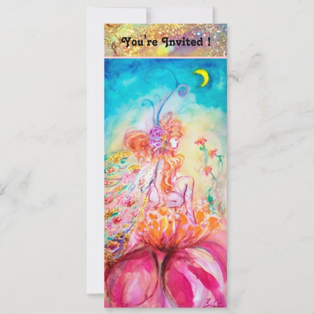 Invitation ALTHEA, bleu rose jaune vert (Devant)