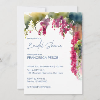 Invitation Amalfi coast Mediterranean Italian bridal shower