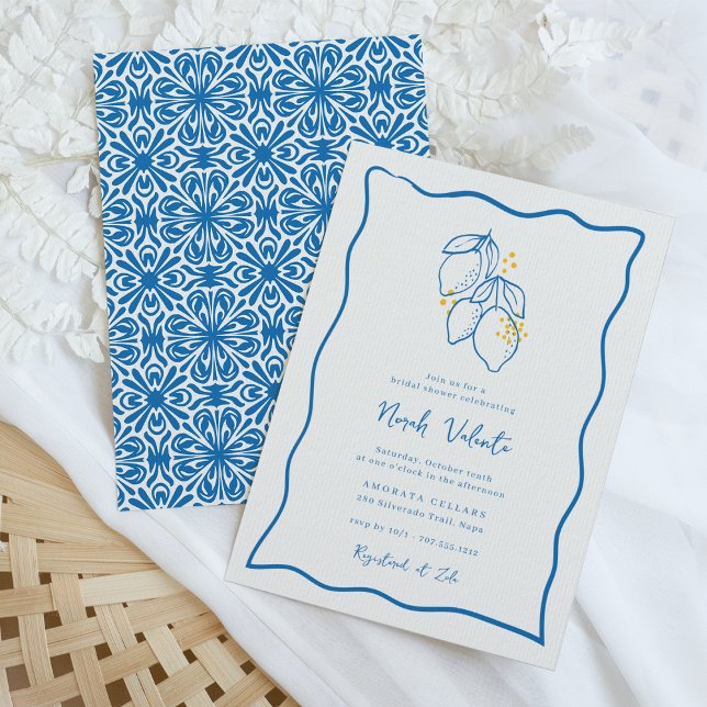 Invitation Amalfi Lemon Fête des mariées manuscrite (Créateur téléchargé)