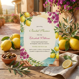 Invitation Amalfi Lemons Coastal Italian Summer Bridal Shower