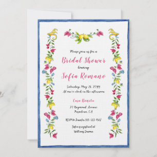Invitation Amalfi Méditerranéen Fleurs Mariage