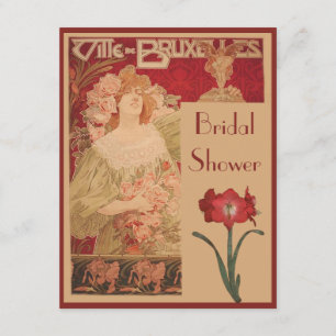 Invitation Amaryllis et Madame rouges Fête de la mariée de