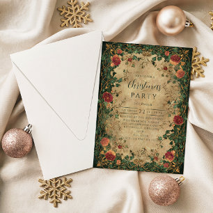 Invitation Amaryllis vintage Noël Holly