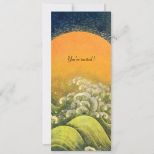Invitation AMATERASU, DÉESSE DU SOLEIL, jaune vert noir