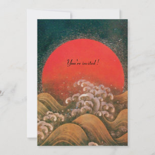 Invitation AMATÉRASU, GODDESS SOLEIL, jaune vert noir or roug