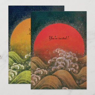 Invitation AMATÉRASU, SOLEIL GODDESTS, jaune noir rouge argen