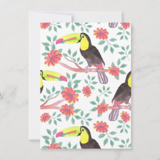 Invitation Amateur de fleurs | Oiseau Toucan et Fleurs