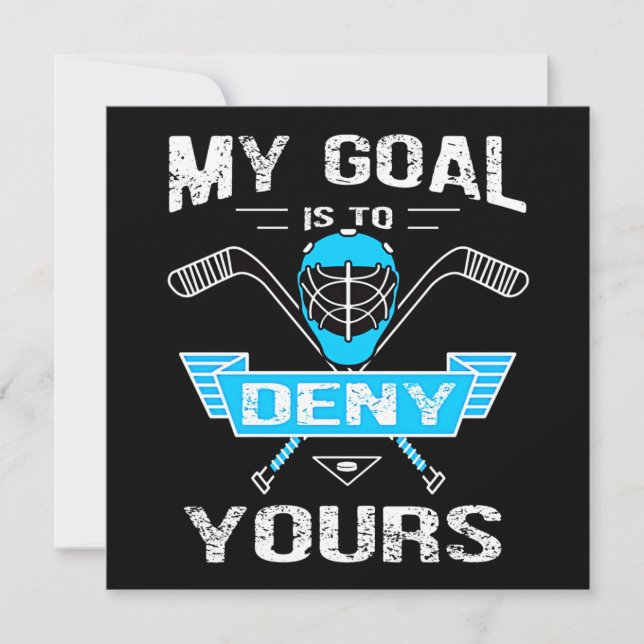 Invitation Amateur de hockey | Mon but est de nier le vôtre (Devant)