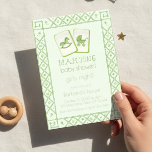Invitation amateur de mahjong party Dragon Vert Bambou