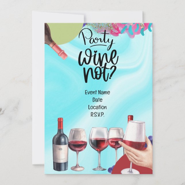 Invitation Amateur de vin fête d'anniversaire (Devant)