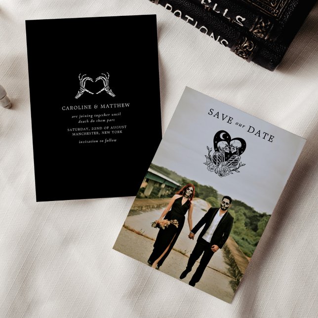 Invitation Amateurs jusqu'à la mort Skeletons & Mariage Rose (Créateur téléchargé)