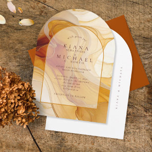 Invitation Amber Brandy Abstrait Enk Mariage Arch ID1089