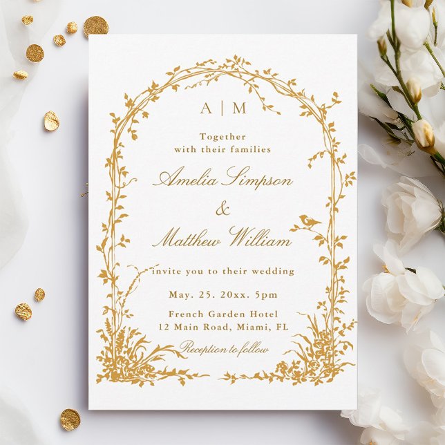 Invitation Amber Romantic Botanical Arch Garden Fall Wedding (Créateur téléchargé)