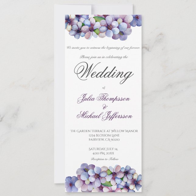 Invitation Ambiance romantique et poétique Pastel Lilac (Devant)