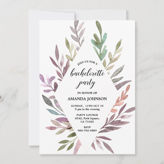 Invitation Ambiance romantique Folio Bachelorette Party (Devant)