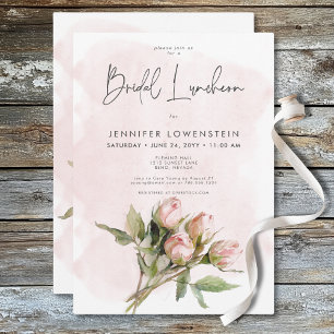 Invitation Ambiance romantique Roses roses rose Déjeuner nupt
