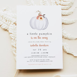Invitation Ambre - Une petite citrouille Baby Shower rustique