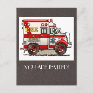 Invitation Ambulance de camion de boîte