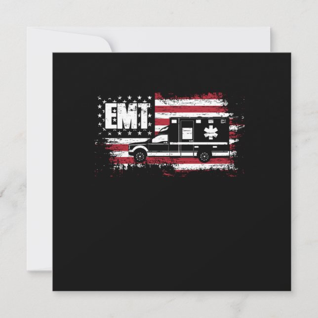 Invitation Ambulance du drapeau américain EMT EMS Doctor Firs (Devant)
