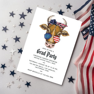Invitation American Cow Graduation Photo
