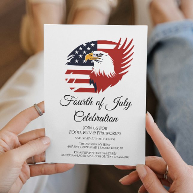 Invitation American Eagle Simple 4 Juillet Fête (Créateur téléchargé)