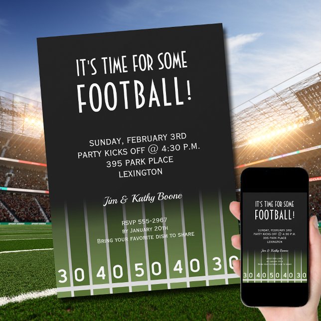Invitation American Football Party (Order INSTANT DOWNLOAD to send digitally or PRINTED cards to mail or both!
)