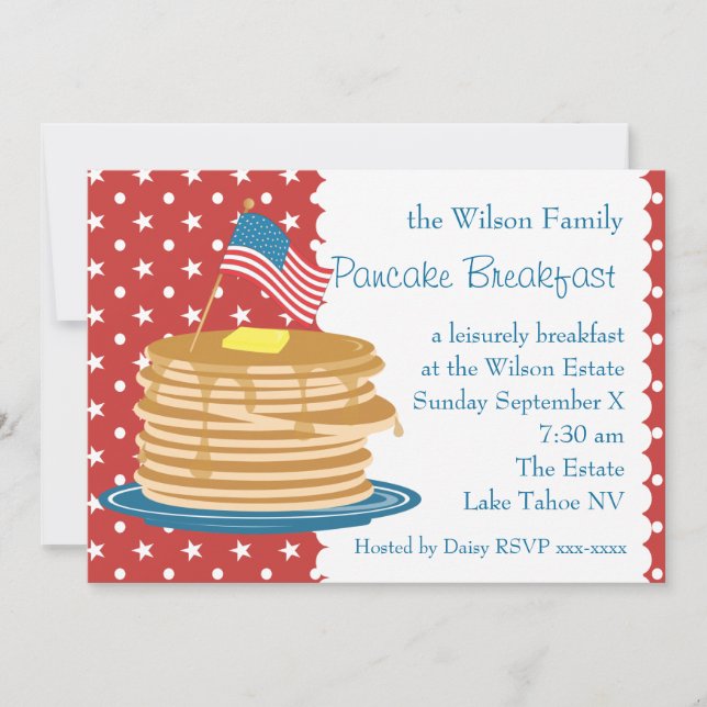 Invitation American Pancake Breakfast (Devant)