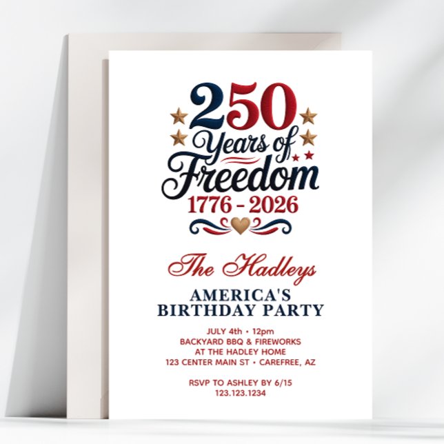 Invitation America's 250th Birthday Party (Créateur téléchargé)