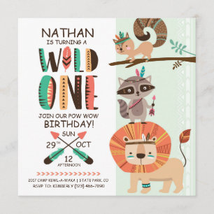 Invitation Amérindien Pow Wow Anniversaire