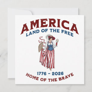 Invitation Amérique Vintage 250e anniversaire 1776-2026